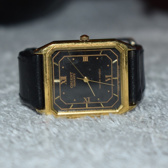 Orient Accessories - Vintage Orient Quartz Watch GP w/ Blk Lthr Bnd